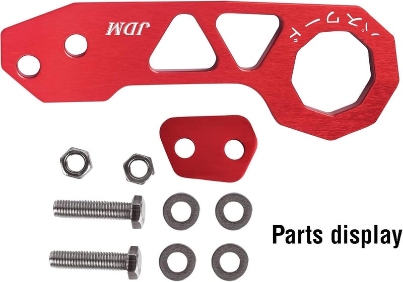 EIOUMAX Rear Tow Towing Hook for Universal Car Auto Trailer Ring Aluminum Racing Trailer Hook Red - Image 3